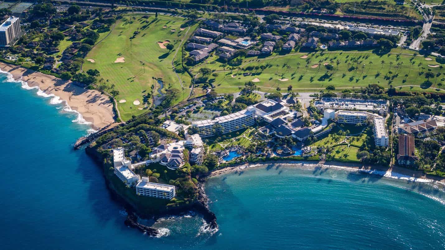 Aerial view Wailuku, Maui, Hawaii.