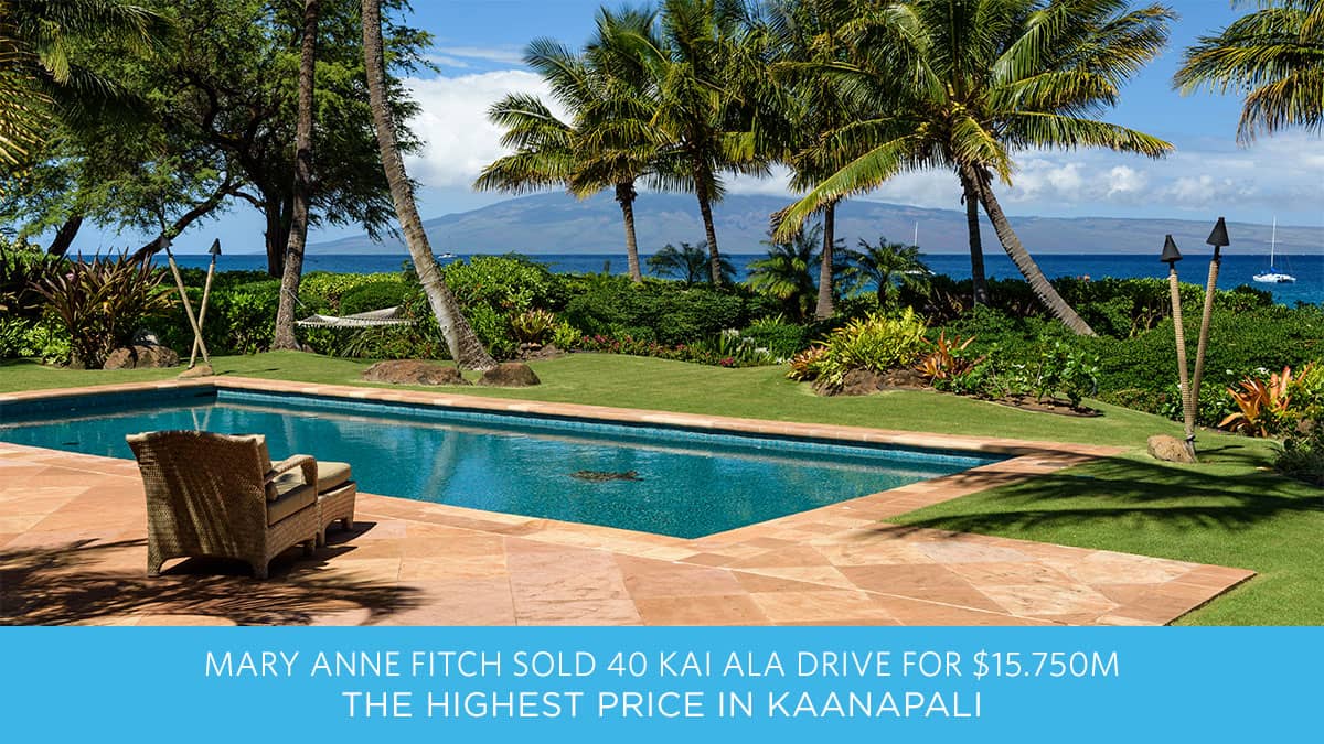 HIGHEST KAANAPALI RESIDENTIAL SALE