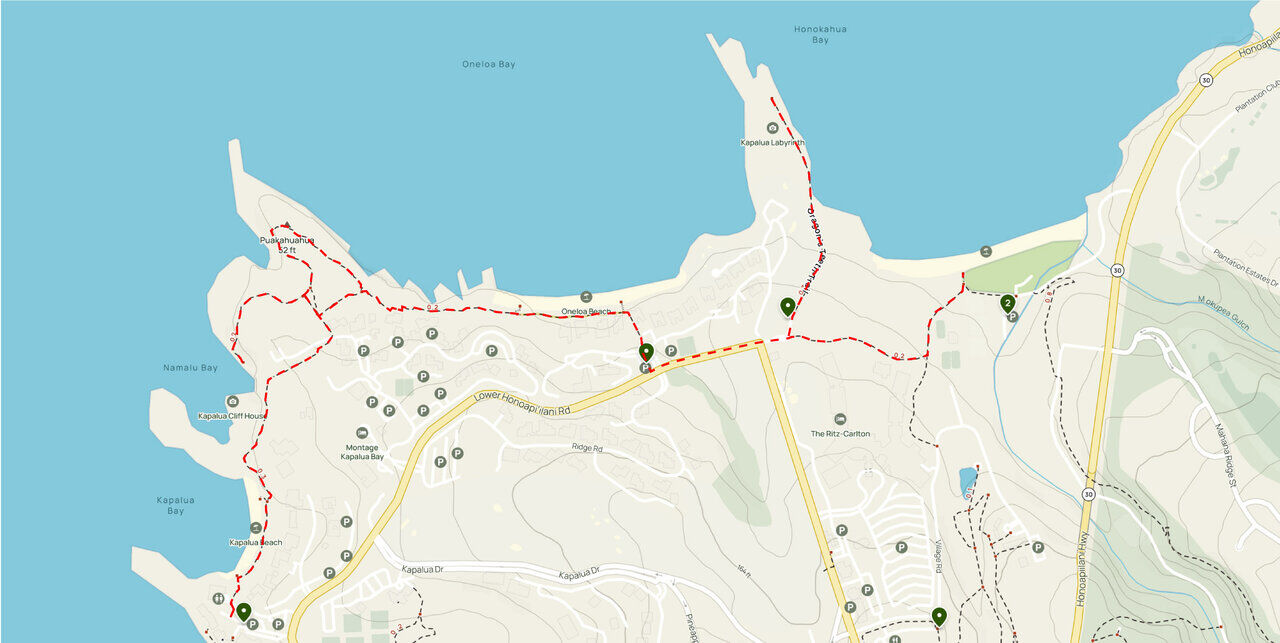 Kapalua Coastal Trail Map