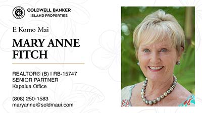 MARY ANNE FITCH JOINS COLDWELL BANKER ISLAND PROPERTIES