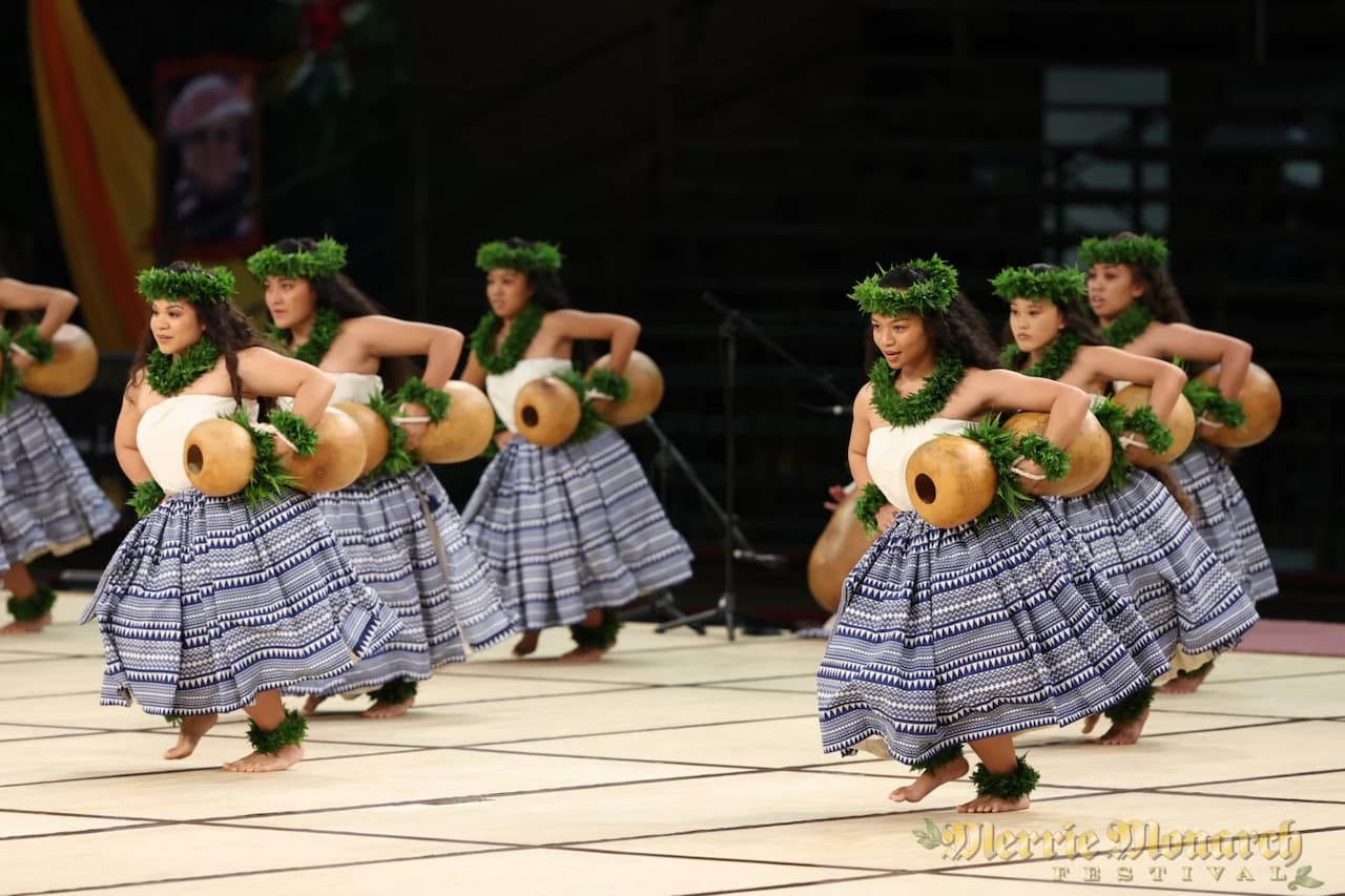 Hawaiian Hula dancers at the Merrie Monarch Festival
