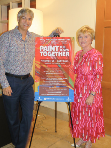 Mary Anne Fitch and Nam Le Viet, hosting a benefit for Paint the Town Together